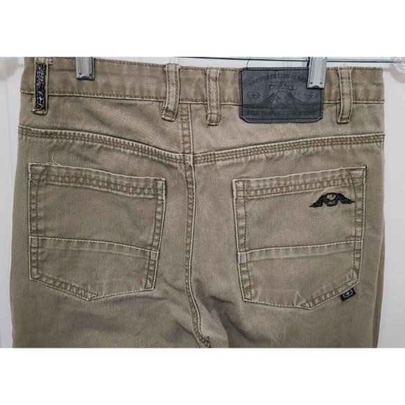 NO FEAR Y2K Boys Skate Denim Jeans Pants Khaki Beige 100% Cotton Youth Size 14 - Picture 5 of 12
